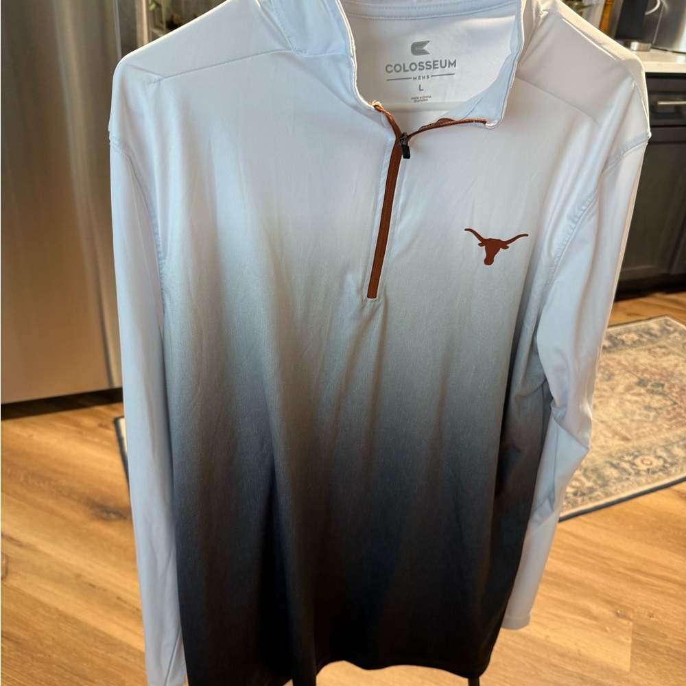 Colosseum White and Brown Pullover with Logo